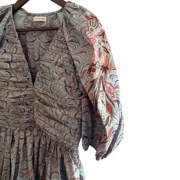 Ulla Johnson Gwen Blue Puff Sleeve Mini Dress Size Small (4) - Picture 7 of 10